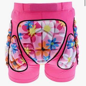 Brand New Girls Leipupa Kids Floral Pink Padded Shorts Medium Compression Sporty
